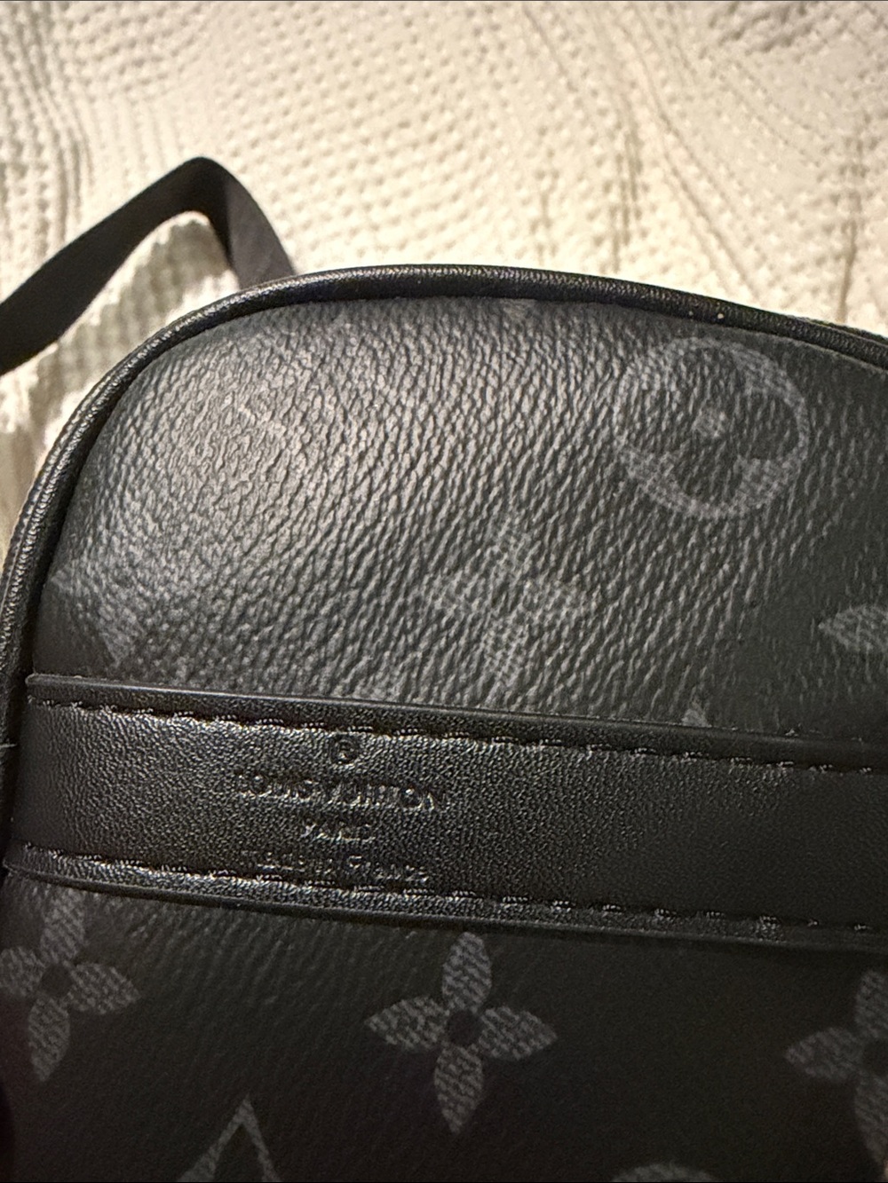 LV Black Monogram small speedy with Blue and Orange Stripes - Picture 5 of 7